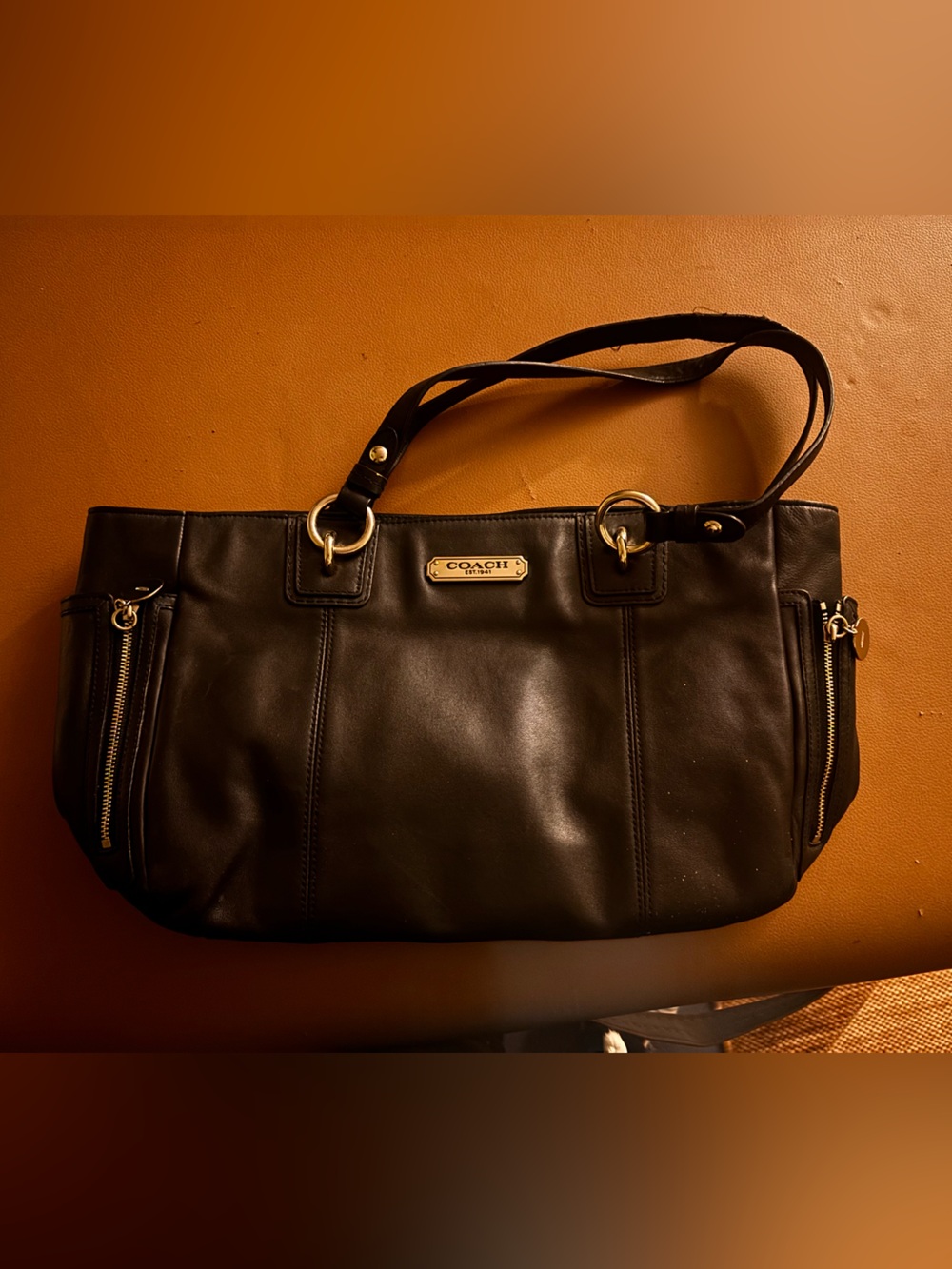 Coach Black Leather Shoulder Bag - Classic  Tote